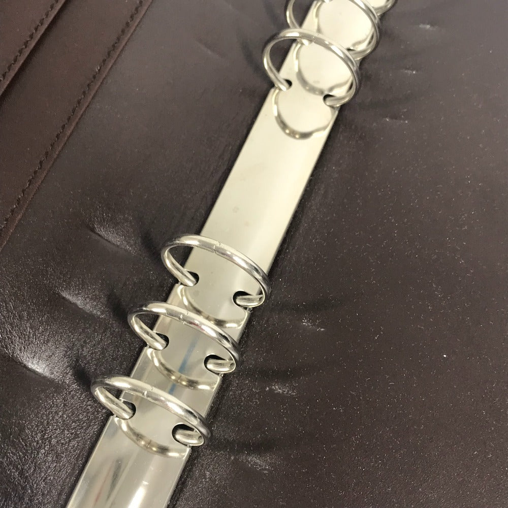 GUCCI 115239 グッチシマ ロゴ GG ステーショナリー 2つ折り ケース ノートカバー シマレザー ユニセックス ブラウン