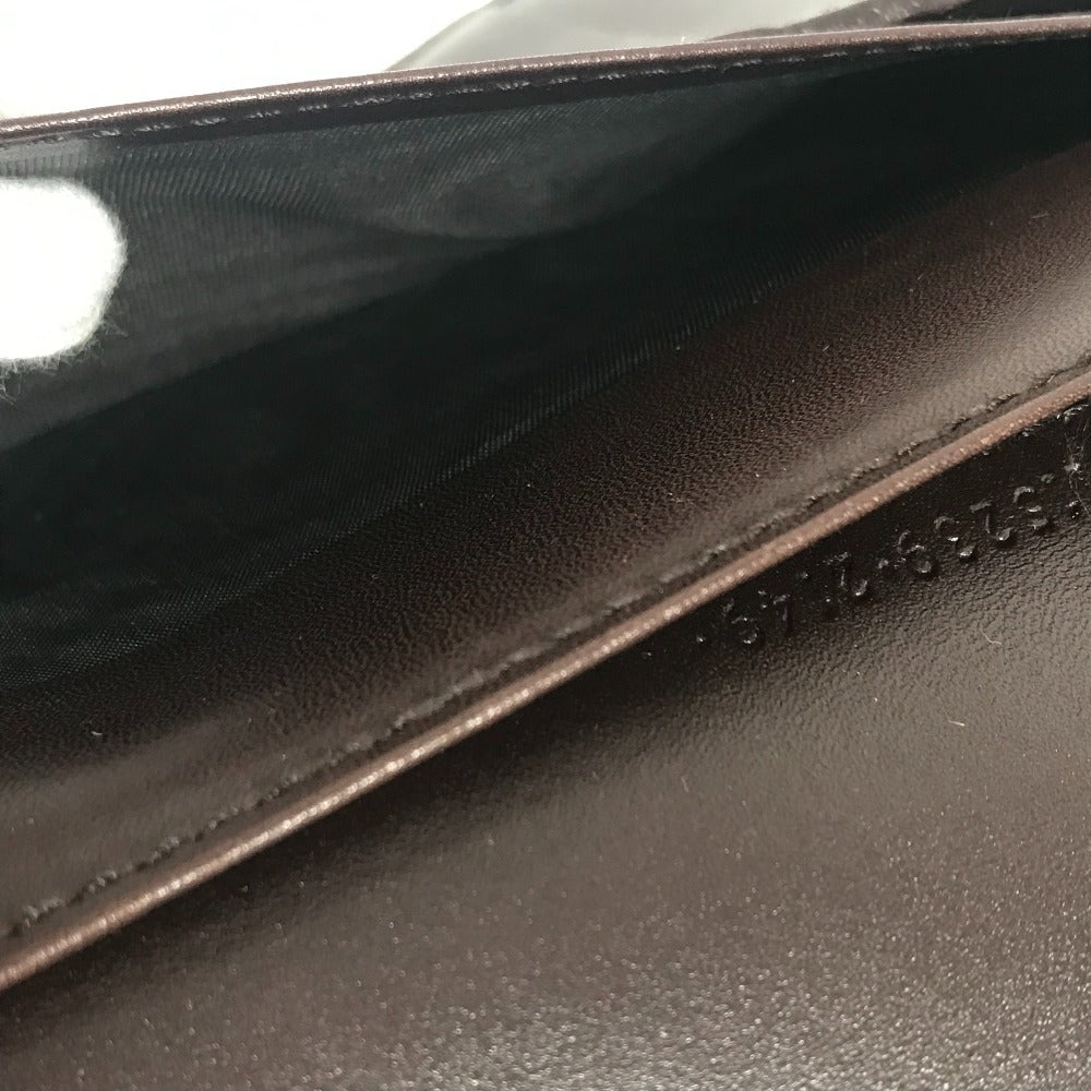 GUCCI 115239 グッチシマ ロゴ GG ステーショナリー 2つ折り ケース ノートカバー シマレザー ユニセックス ブラウン