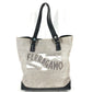 Salvatore Ferragamo バケツ ばけつ ロゴ カバン トートバッグ 肩掛け ショルダーバッグ レザー/コーティングキャンバス ユニセックス ブラック