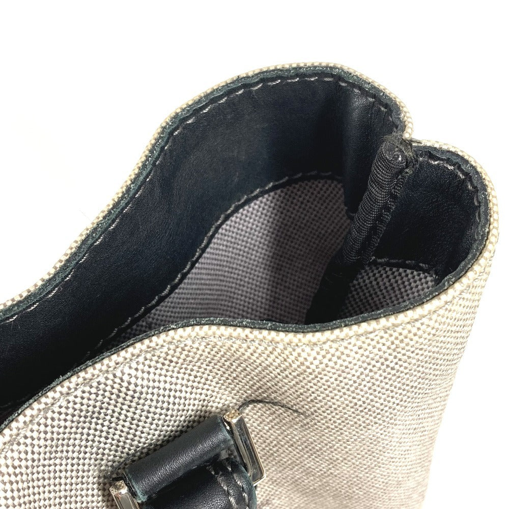 Salvatore Ferragamo バケツ ばけつ ロゴ カバン トートバッグ 肩掛け ショルダーバッグ レザー/コーティングキャンバス ユニセックス ブラック