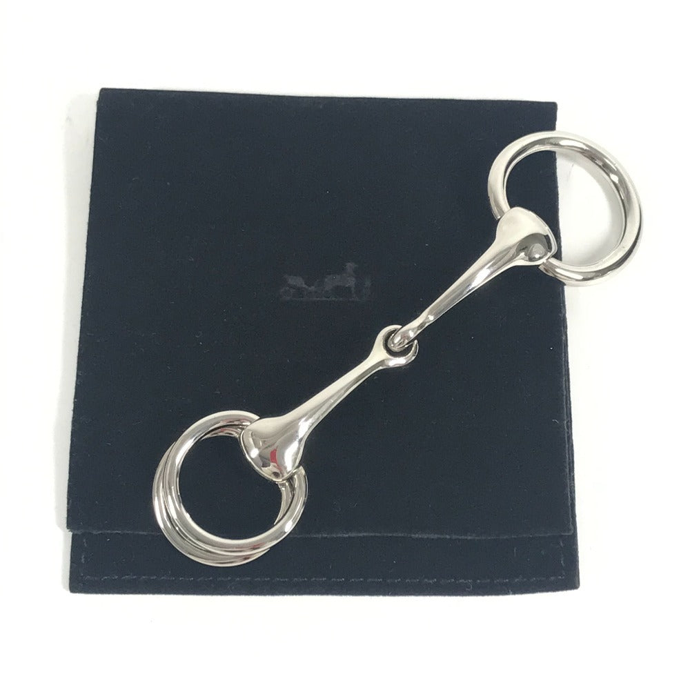 HERMES モール ロゴ アクセサリー スカーフリング メタル ユニセックス シルバー