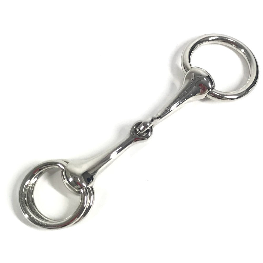 HERMES モール ロゴ アクセサリー スカーフリング メタル ユニセックス シルバー