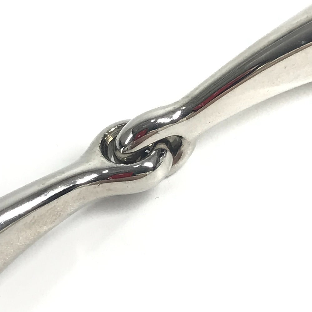 HERMES モール ロゴ アクセサリー スカーフリング メタル ユニセックス シルバー