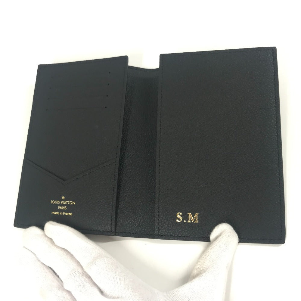 LOUIS VUITTON M63914 モノグラムアンプラント クーヴェルテュール パスポール NM パスポートカバー ステーショナリー 2つ折り パスポートケース モノグラムアンプラントレザー ユニセックス ノワール ブラック