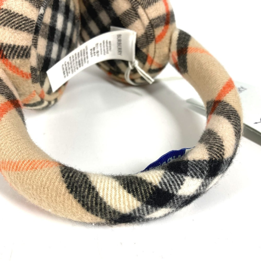 BURBERRY 8105109 チェック ロゴ マフラー 耳あて イヤーマフ ウール レディース ベージュ