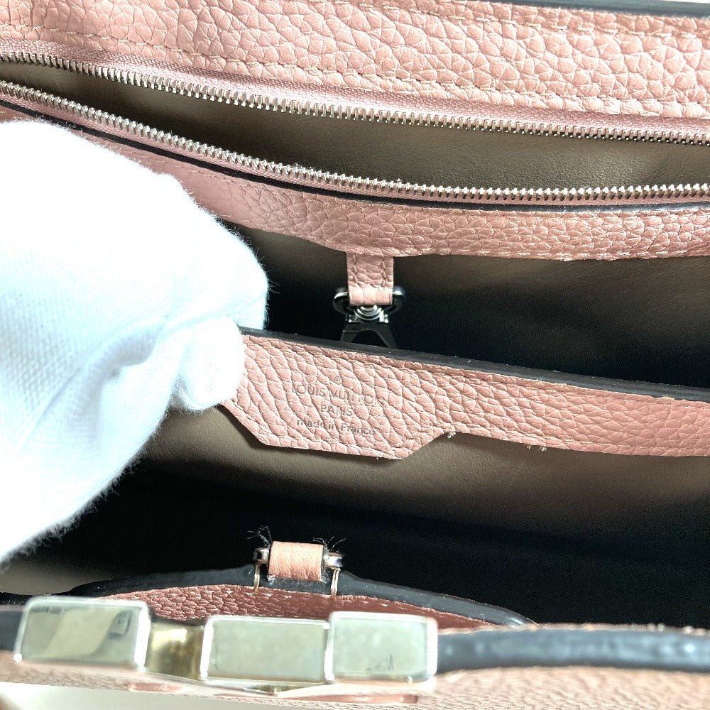 LOUIS VUITTON M42258 Capucines PM Tote Bag, Taurillon Leather Handbag, Magnolia Pink