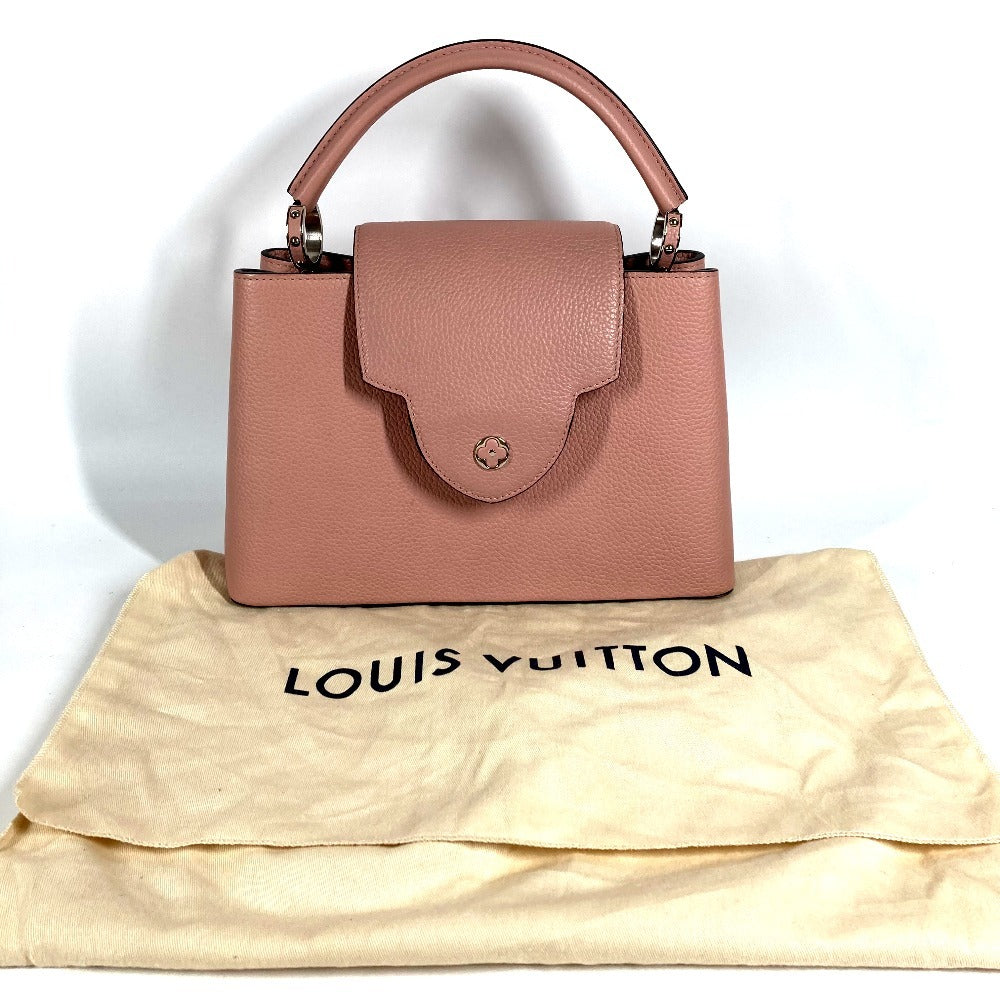 LOUIS VUITTON M42258 Capucines PM Tote Bag, Taurillon Leather Handbag, Magnolia Pink