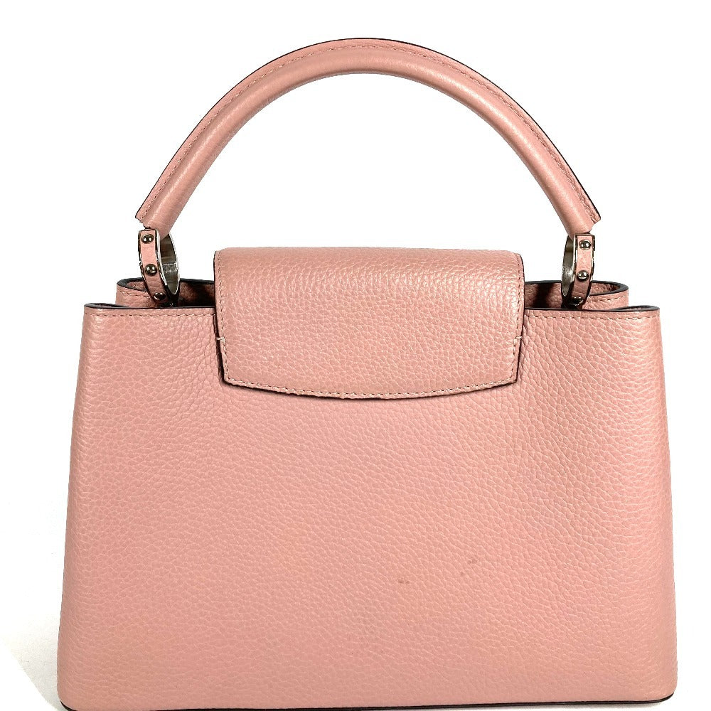 LOUIS VUITTON M42258 Capucines PM Tote Bag, Taurillon Leather Handbag, Magnolia Pink