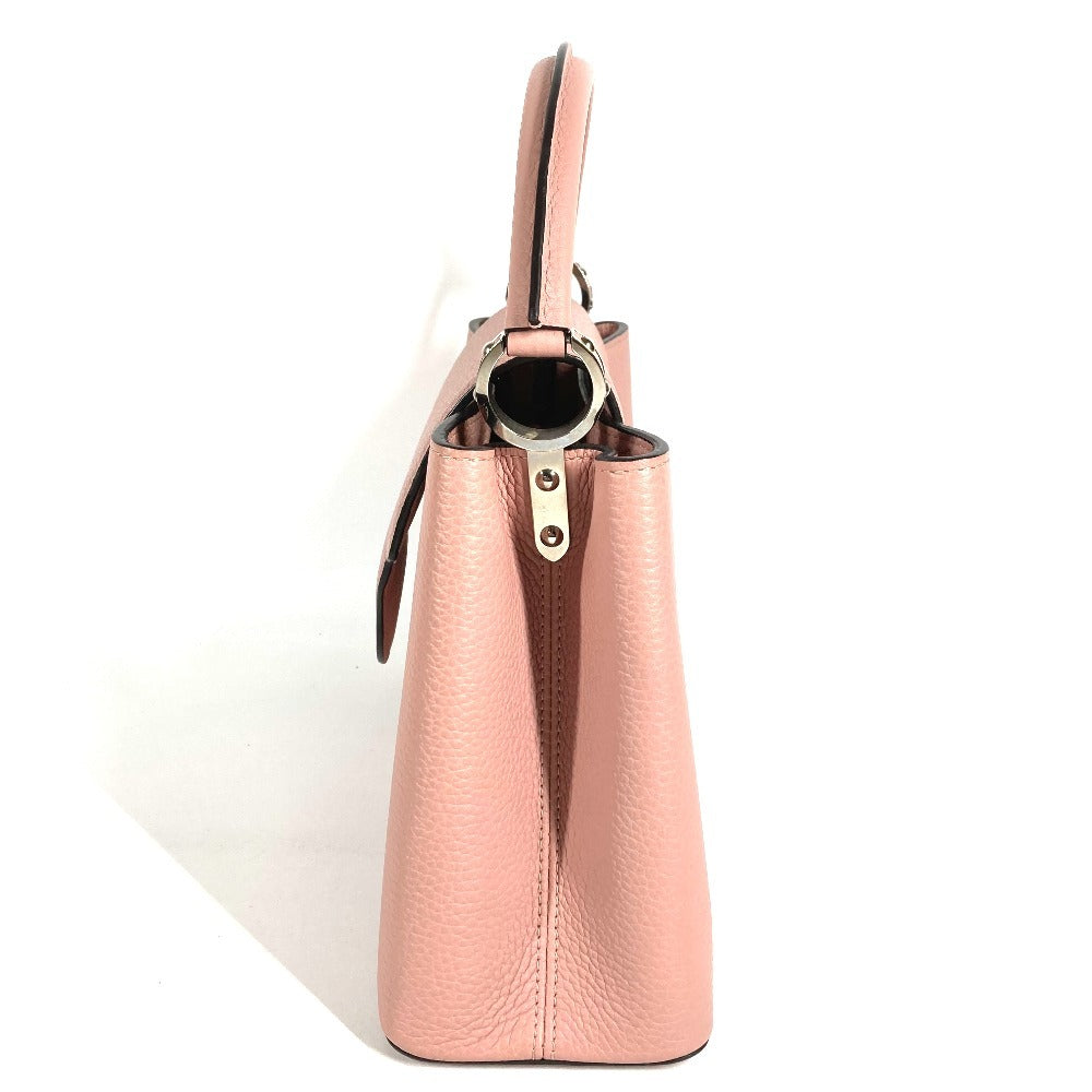 LOUIS VUITTON M42258 Capucines PM Tote Bag, Taurillon Leather Handbag, Magnolia Pink