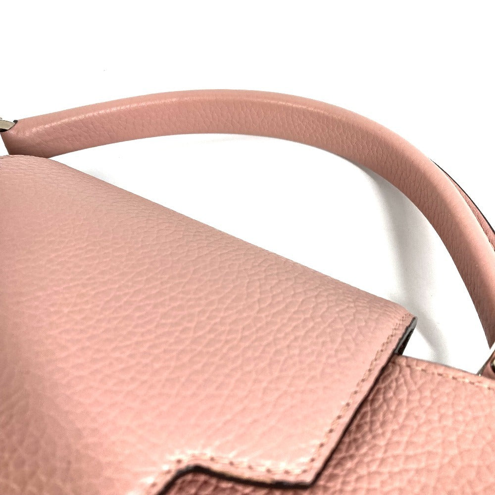 LOUIS VUITTON M42258 Capucines PM Tote Bag, Taurillon Leather Handbag, Magnolia Pink