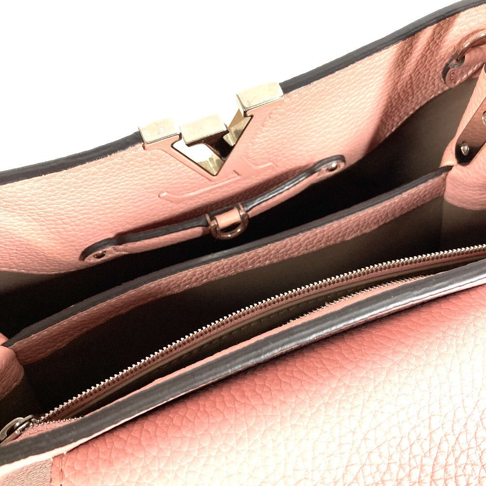 LOUIS VUITTON M42258 Capucines PM Tote Bag, Taurillon Leather Handbag, Magnolia Pink