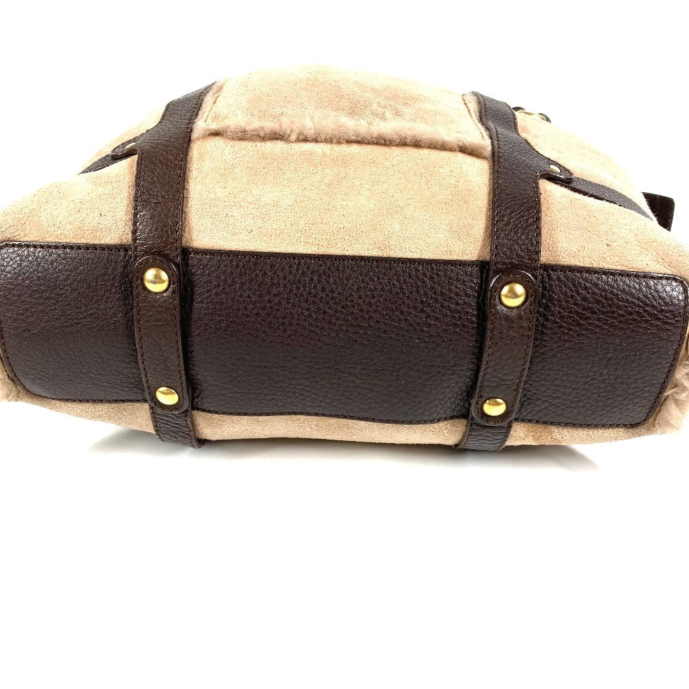Salvatore Ferragamo フリンジ タッセル ファー トートバッグ カバン 肩掛け ハンドバッグ ショルダーバッグ ムートン レディース ベージュ