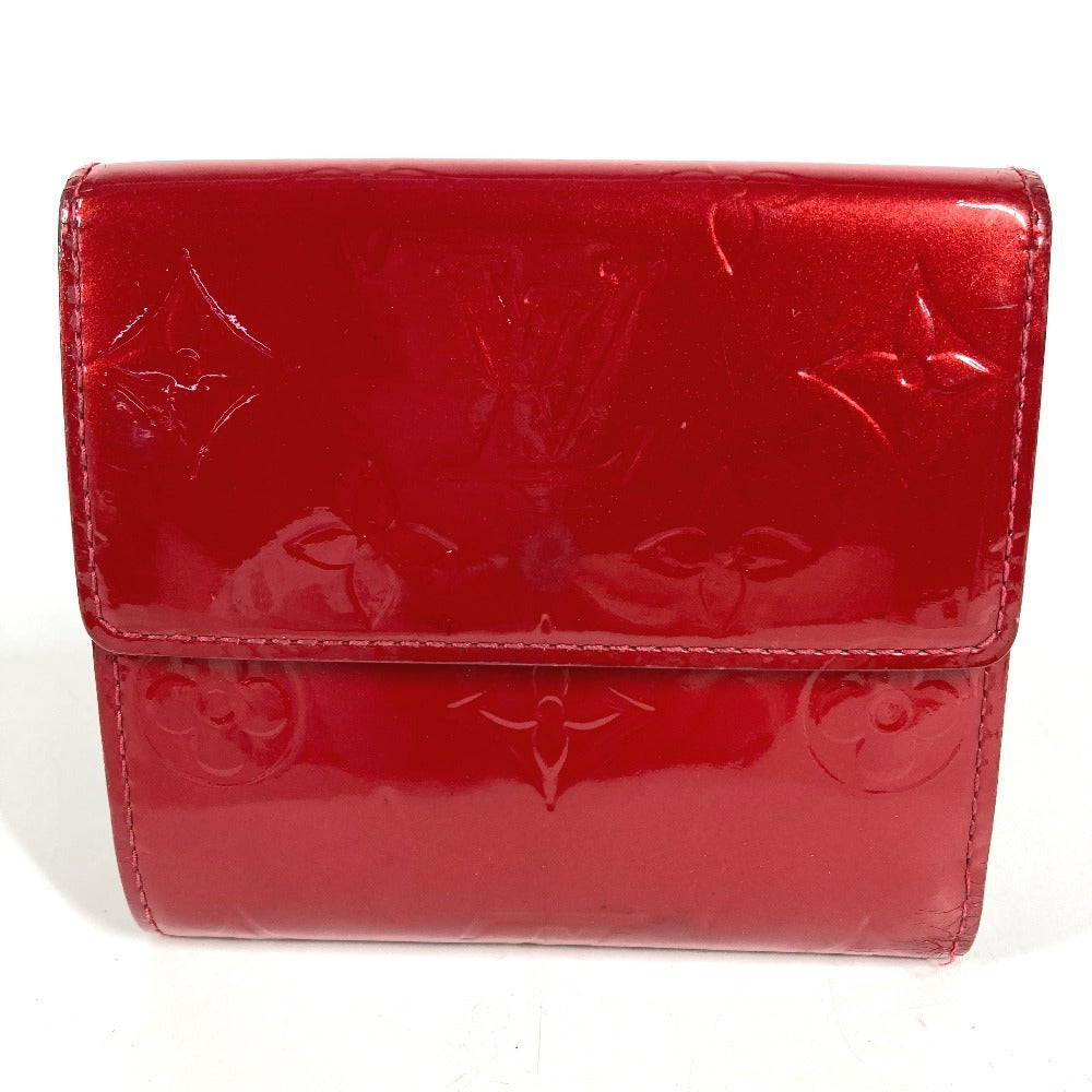 LOUIS VUITTON M91982 モノグラムヴェルニ ポルトモネ ビエ カルト クレディ コンパクトウォレット 3つ折り財布 モノグラムヴェルニキャンバス レディース ポムダムール レッド