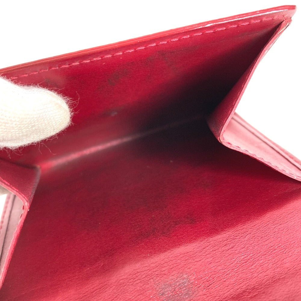 LOUIS VUITTON M91982 モノグラムヴェルニ ポルトモネ ビエ カルト クレディ コンパクトウォレット 3つ折り財布 モノグラムヴェルニキャンバス レディース ポムダムール レッド