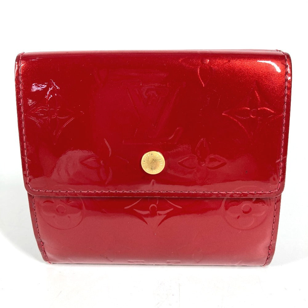 LOUIS VUITTON M91982 モノグラムヴェルニ ポルトモネ ビエ カルト クレディ コンパクトウォレット 3つ折り財布 モノグラムヴェルニキャンバス レディース ポムダムール レッド