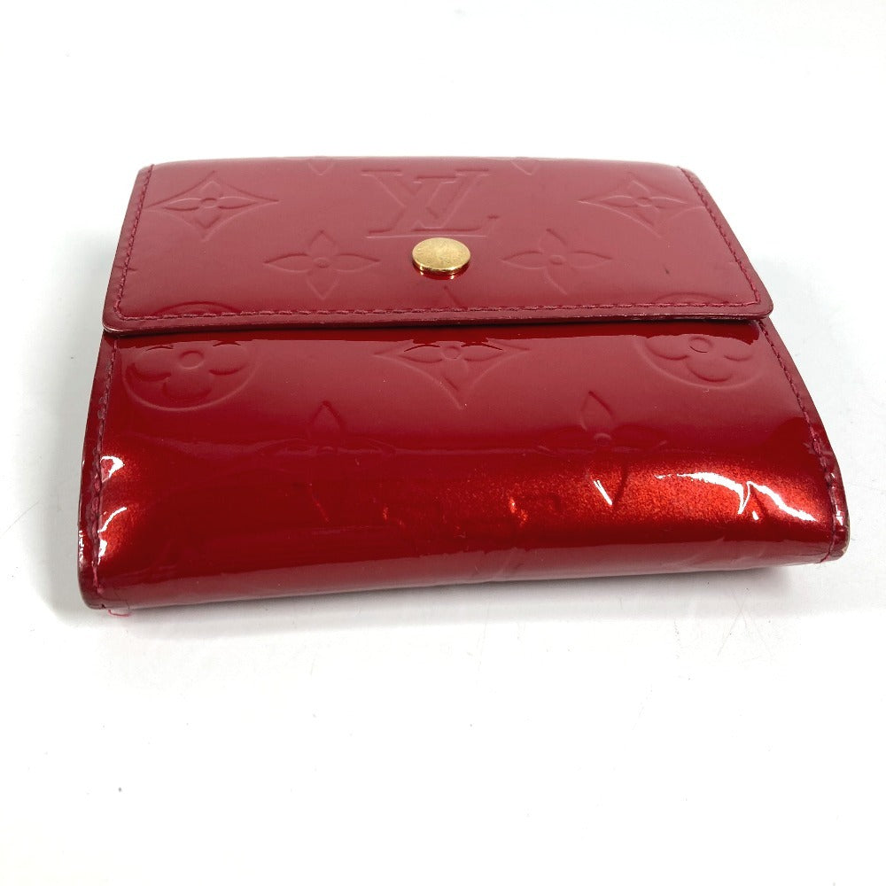 LOUIS VUITTON M91982 モノグラムヴェルニ ポルトモネ ビエ カルト クレディ コンパクトウォレット 3つ折り財布 モノグラムヴェルニキャンバス レディース ポムダムール レッド