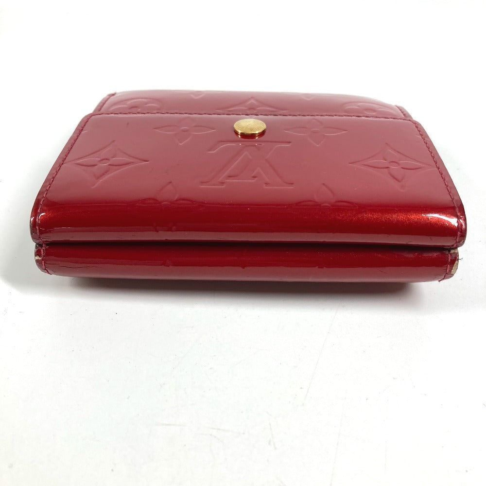LOUIS VUITTON M91982 モノグラムヴェルニ ポルトモネ ビエ カルト クレディ コンパクトウォレット 3つ折り財布 モノグラムヴェルニキャンバス レディース ポムダムール レッド