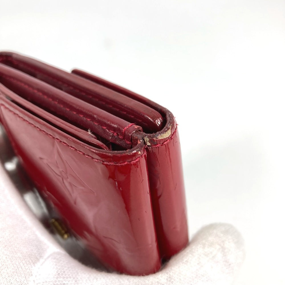 LOUIS VUITTON M91982 モノグラムヴェルニ ポルトモネ ビエ カルト クレディ コンパクトウォレット 3つ折り財布 モノグラムヴェルニキャンバス レディース ポムダムール レッド