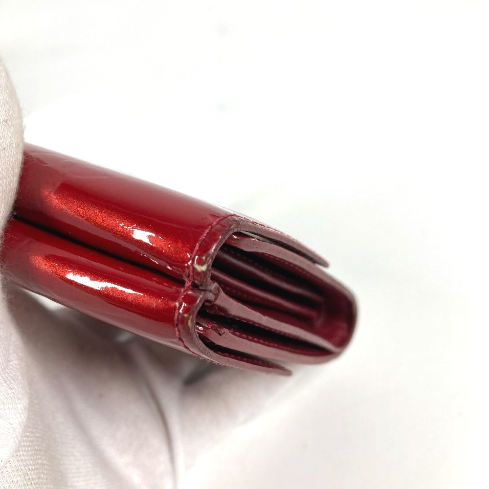 LOUIS VUITTON M91982 モノグラムヴェルニ ポルトモネ ビエ カルト クレディ コンパクトウォレット 3つ折り財布 モノグラムヴェルニキャンバス レディース ポムダムール レッド