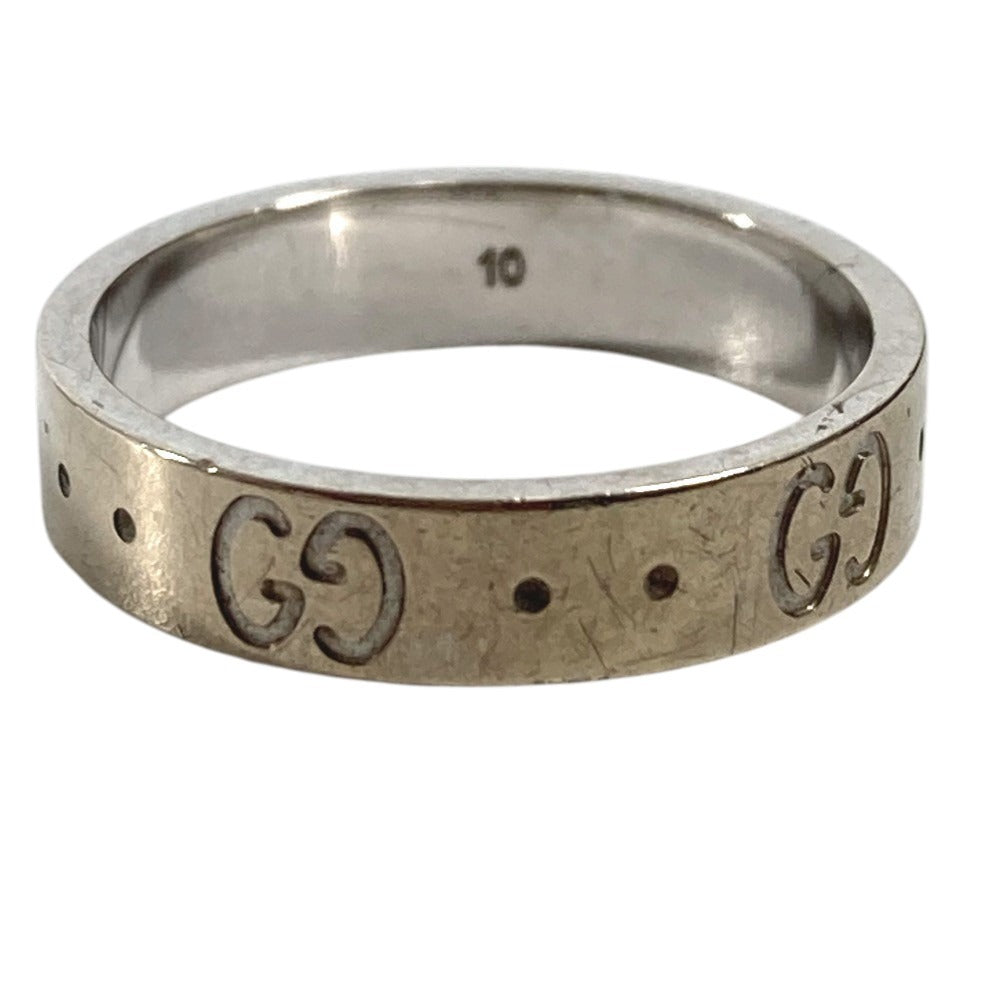 GUCCI K18 金 18K GG ロゴ アイコンリング アクセサリー ジュエリー リング・指輪 WG750 レディース シルバー