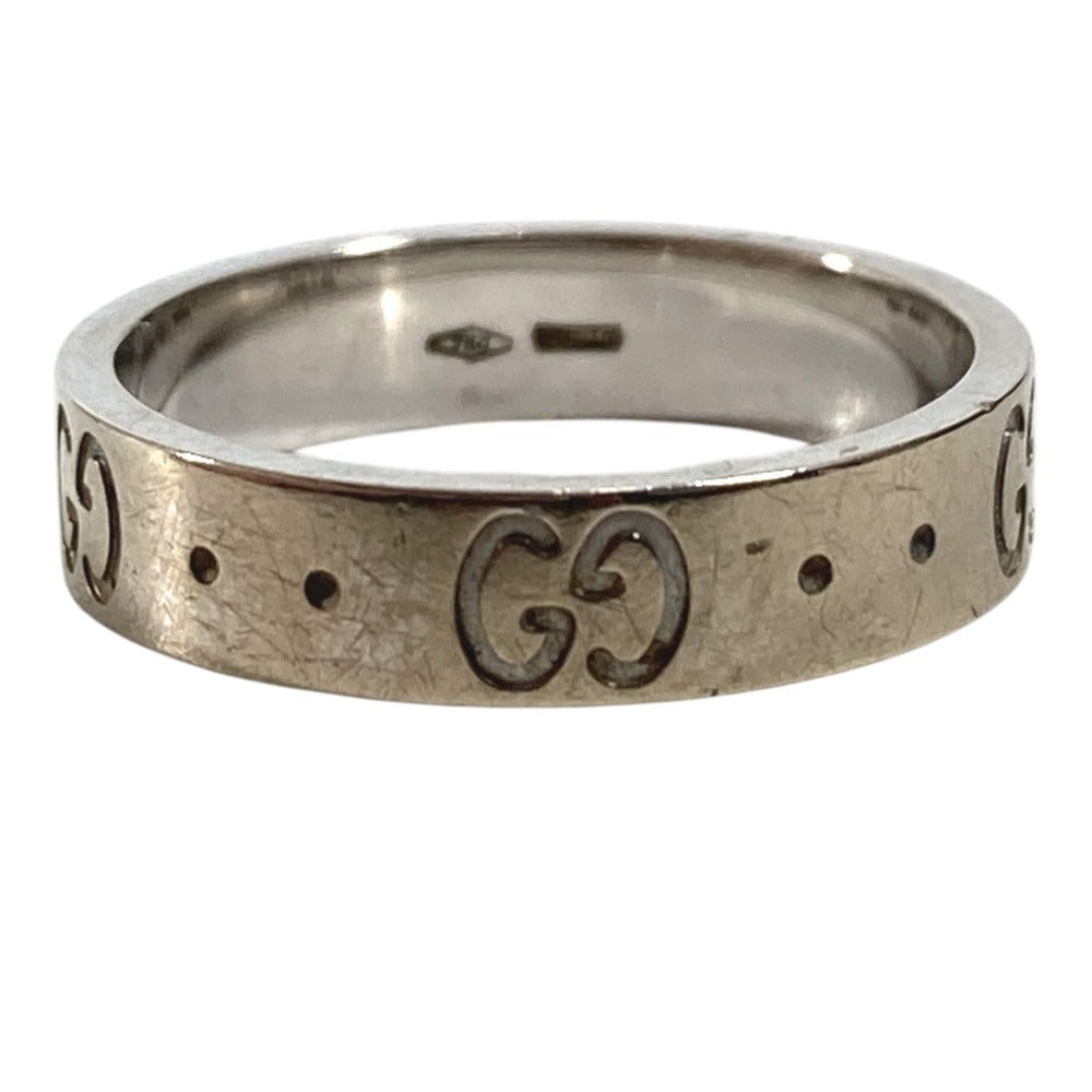 GUCCI K18 金 18K GG ロゴ アイコンリング アクセサリー ジュエリー リング・指輪 WG750 レディース シルバー