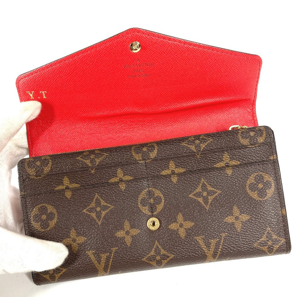 LOUIS VUITTON M62236 モノグラム ポルトフォイユ サラ 2つ折り長財布 フラップ ロングウォレット 長財布 モノグラムキャンバス ユニセックス コクリコ ブラウン