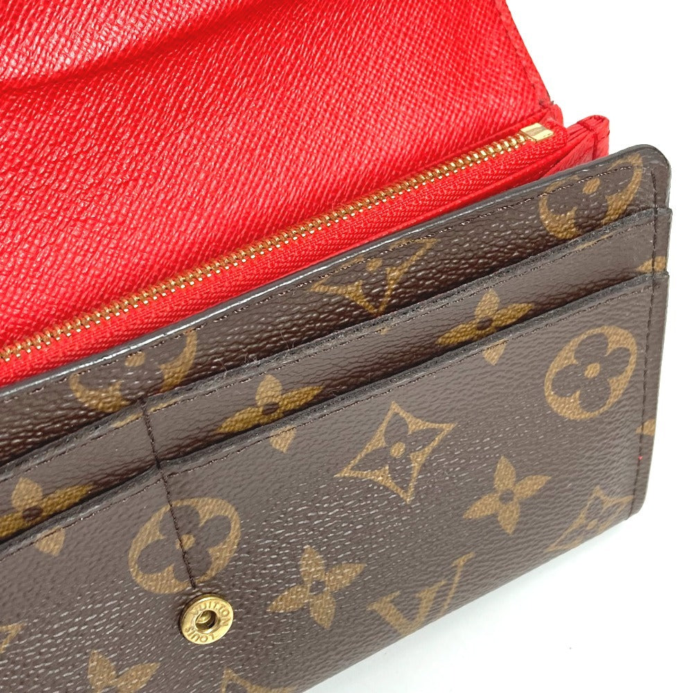 LOUIS VUITTON M62236 モノグラム ポルトフォイユ サラ 2つ折り長財布 フラップ ロングウォレット 長財布 モノグラムキャンバス ユニセックス コクリコ ブラウン