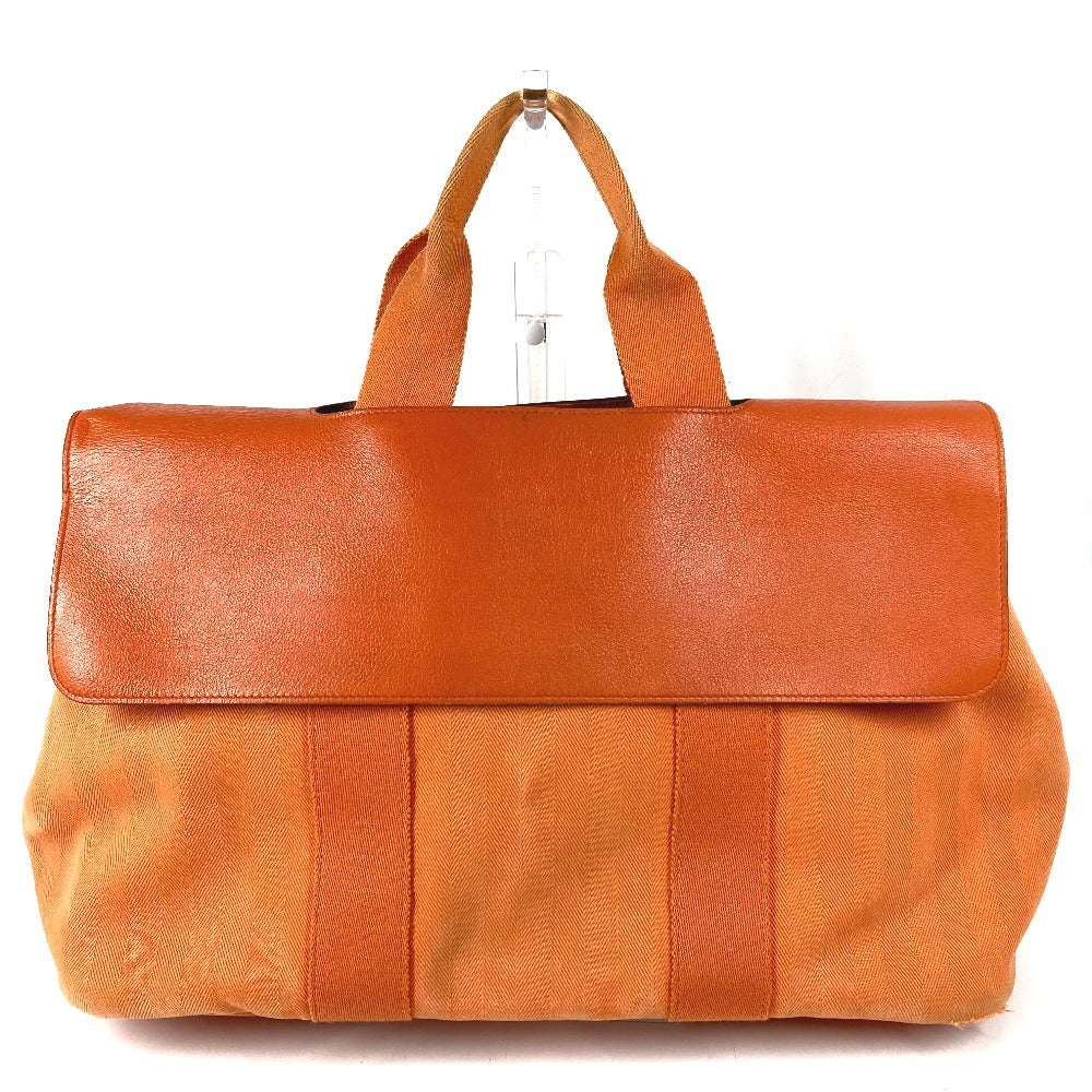 HERMES ヴァルパライソ MM ヴァルパライソMM カバン フラップ トートバッグ ハンドバッグ トワルシェブロン ユニセックス オレンジ