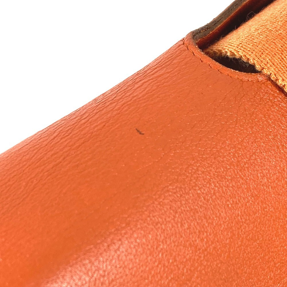 HERMES ヴァルパライソ MM ヴァルパライソMM カバン フラップ トートバッグ ハンドバッグ トワルシェブロン ユニセックス オレンジ