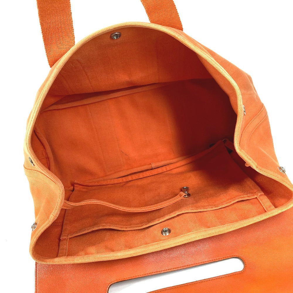 HERMES ヴァルパライソ MM ヴァルパライソMM カバン フラップ トートバッグ ハンドバッグ トワルシェブロン ユニセックス オレンジ