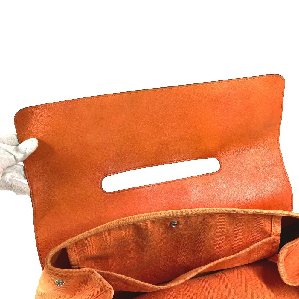 HERMES ヴァルパライソ MM ヴァルパライソMM カバン フラップ トートバッグ ハンドバッグ トワルシェブロン ユニセックス オレンジ