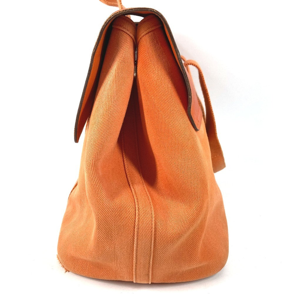 HERMES ヴァルパライソ MM ヴァルパライソMM カバン フラップ トートバッグ ハンドバッグ トワルシェブロン ユニセックス オレンジ