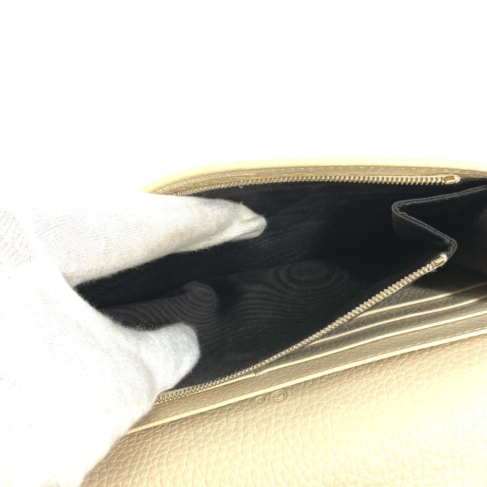 GUCCI 598211 GG ロゴ インターロッキングG ソーホー ロングウォレット チェーンウォレット 長財布 レザー ユニセックス アイボリー系