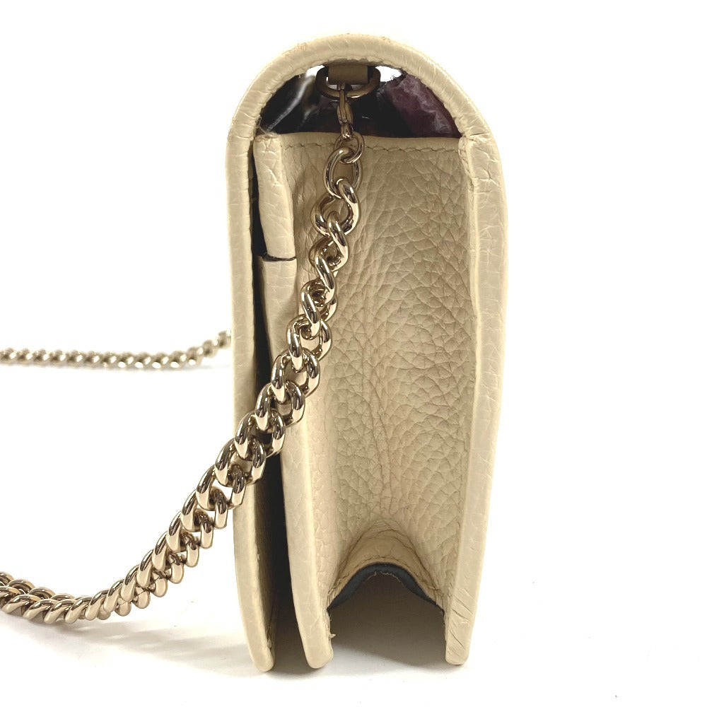 GUCCI 598211 GG ロゴ インターロッキングG ソーホー ロングウォレット チェーンウォレット 長財布 レザー ユニセックス アイボリー系