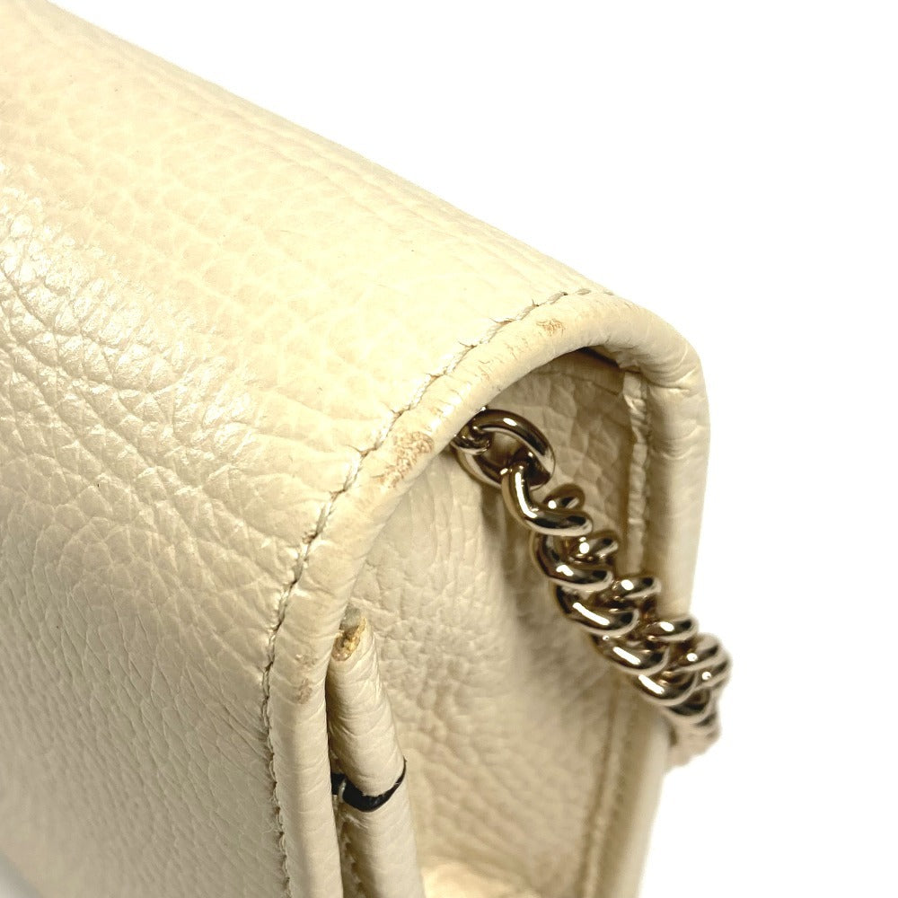 GUCCI 598211 GG ロゴ インターロッキングG ソーホー ロングウォレット チェーンウォレット 長財布 レザー ユニセックス アイボリー系