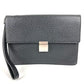 LOUIS VUITTON M30782 Taiga Selenga Bag, Strap, Flap Pouch, Clutch Bag, Second Bag, Taiga Leather, Men's, Ardoise, Black