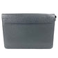 LOUIS VUITTON M30782 Taiga Selenga Bag, Strap, Flap Pouch, Clutch Bag, Second Bag, Taiga Leather, Men's, Ardoise, Black