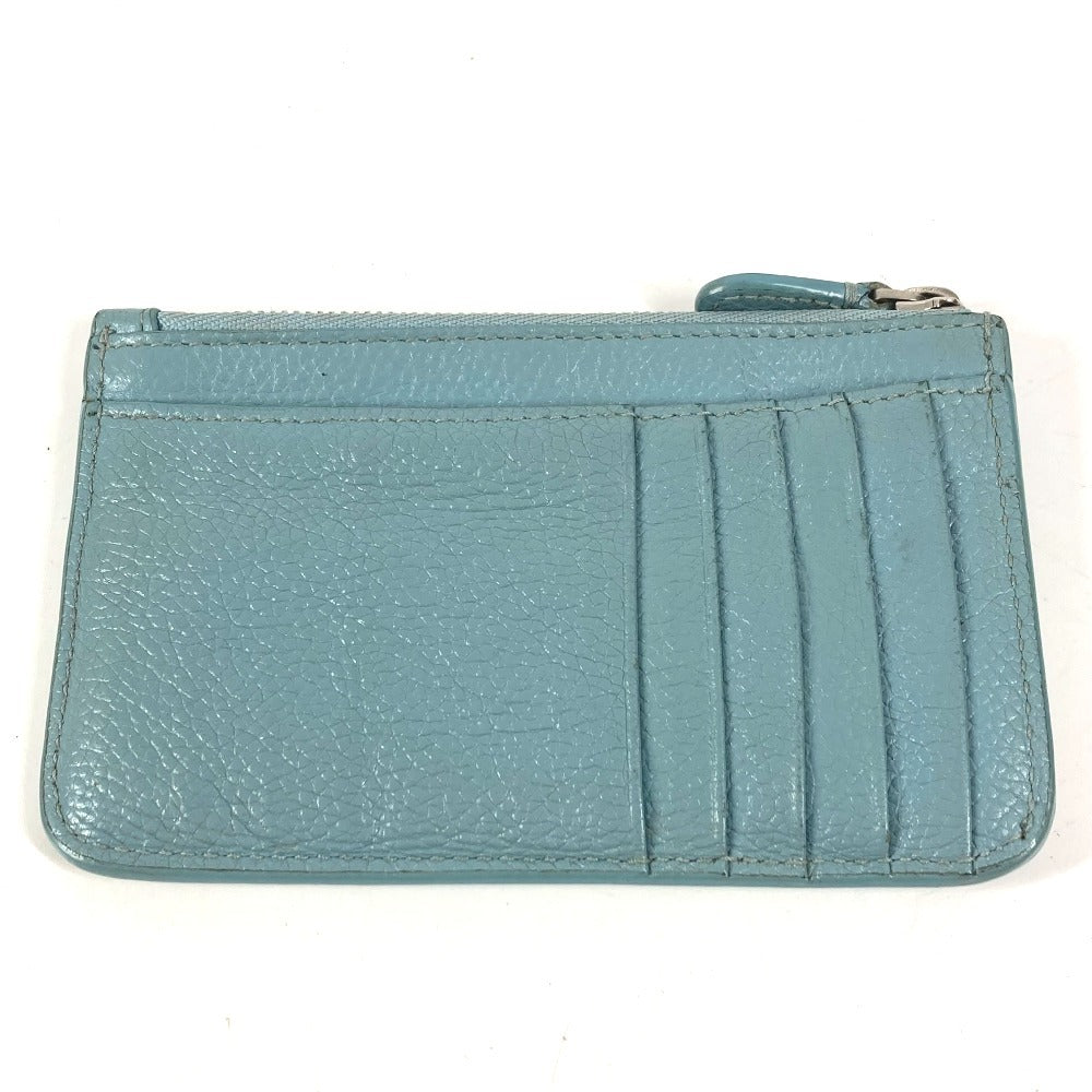 BALENCIAGA 637130 Fragment Case Wallet Coin Purse Square Coin Case Leather Unisex Blue