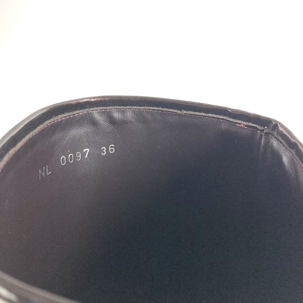 LOUIS VUITTON ヴェルニ ロングブーツ 靴 ベルト付き LVロゴ シューズ ブーツ パテントレザー レディース アマラント パープル