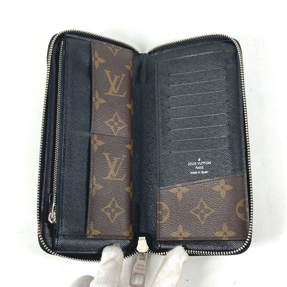 LOUIS VUITTON M60109 Monogram Macassar Zippy Wallet Vertical Long Wallet Round Zipper Long Wallet Monogram Macassar Canvas Unisex Brown
