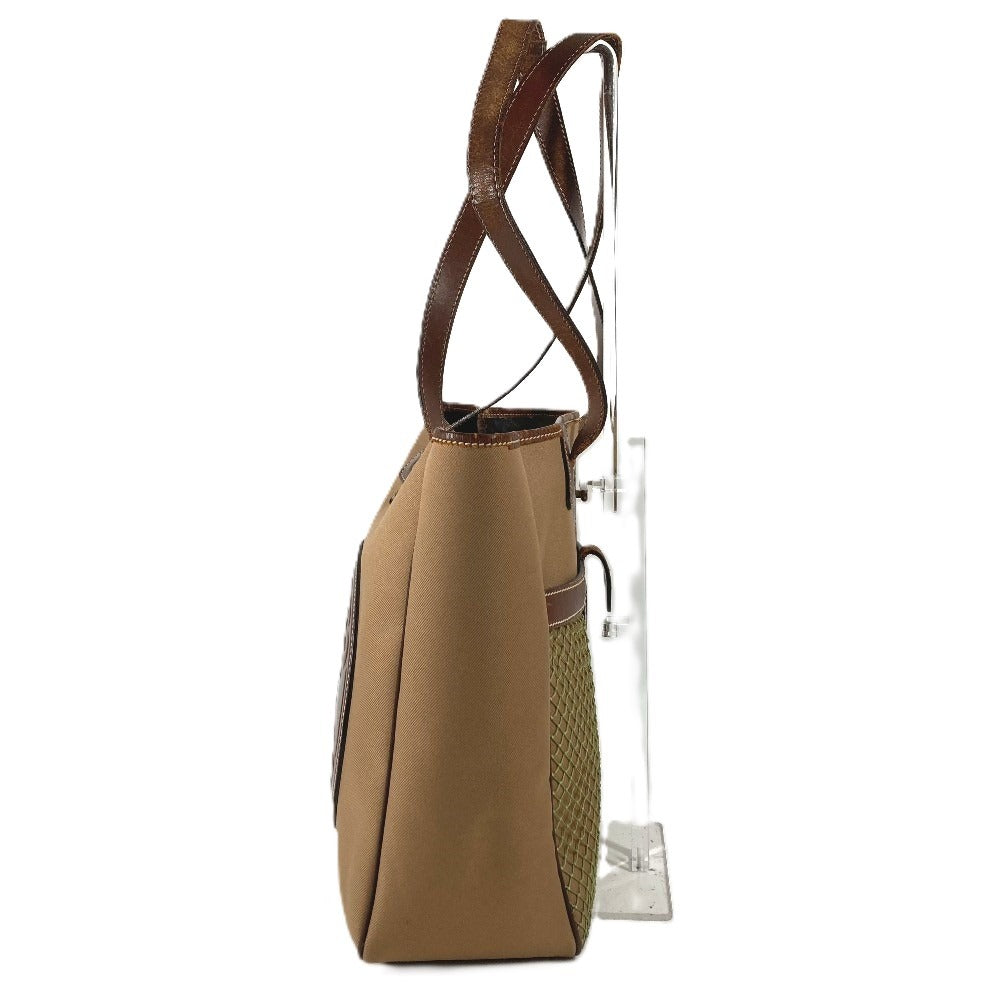 HUNTING WORLD ロゴ カバン バッグ 肩掛け トートバッグ 縦型 メッシュ ショルダーバッグ レザー/キャンバス ユニセックス ブラウン