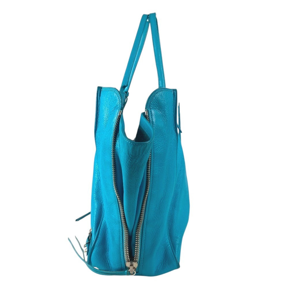 LOUIS VUITTON 357333 A4　ザ ペーパー 肩掛け トートバッグ カバン ミラー付き 鏡 ショルダーバッグ レザー ユニセックス ブルー