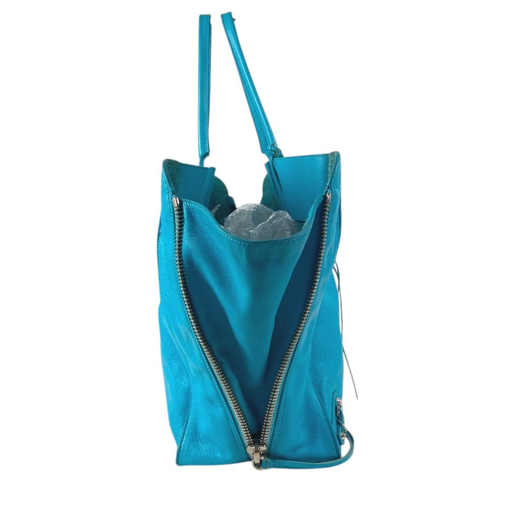 LOUIS VUITTON 357333 A4　ザ ペーパー 肩掛け トートバッグ カバン ミラー付き 鏡 ショルダーバッグ レザー ユニセックス ブルー