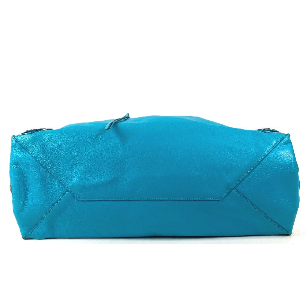 LOUIS VUITTON 357333 A4　ザ ペーパー 肩掛け トートバッグ カバン ミラー付き 鏡 ショルダーバッグ レザー ユニセックス ブルー