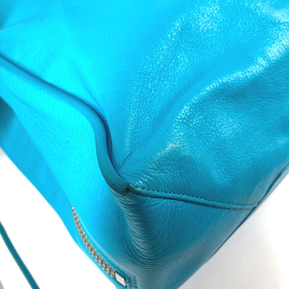 LOUIS VUITTON 357333 A4　ザ ペーパー 肩掛け トートバッグ カバン ミラー付き 鏡 ショルダーバッグ レザー ユニセックス ブルー