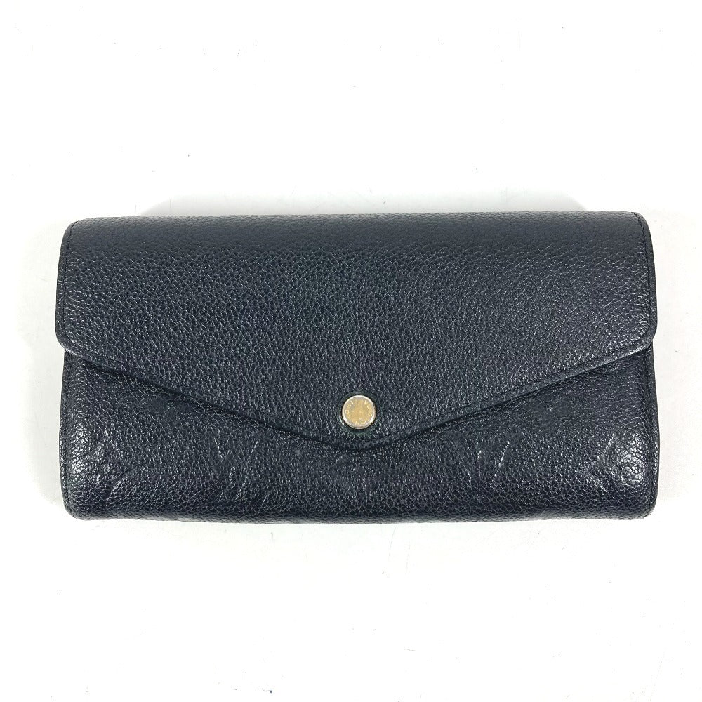 LOUIS VUITTON M61182 Monogram Empreinte Portefeuille Sarah Long Wallet Flap Bifold Long Wallet Monogram Empreinte Leather Unisex Noir Black