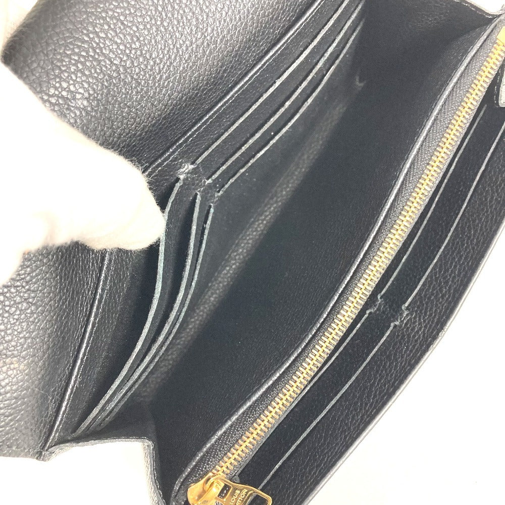 LOUIS VUITTON M61182 Monogram Empreinte Portefeuille Sarah Long Wallet Flap Bifold Long Wallet Monogram Empreinte Leather Unisex Noir Black