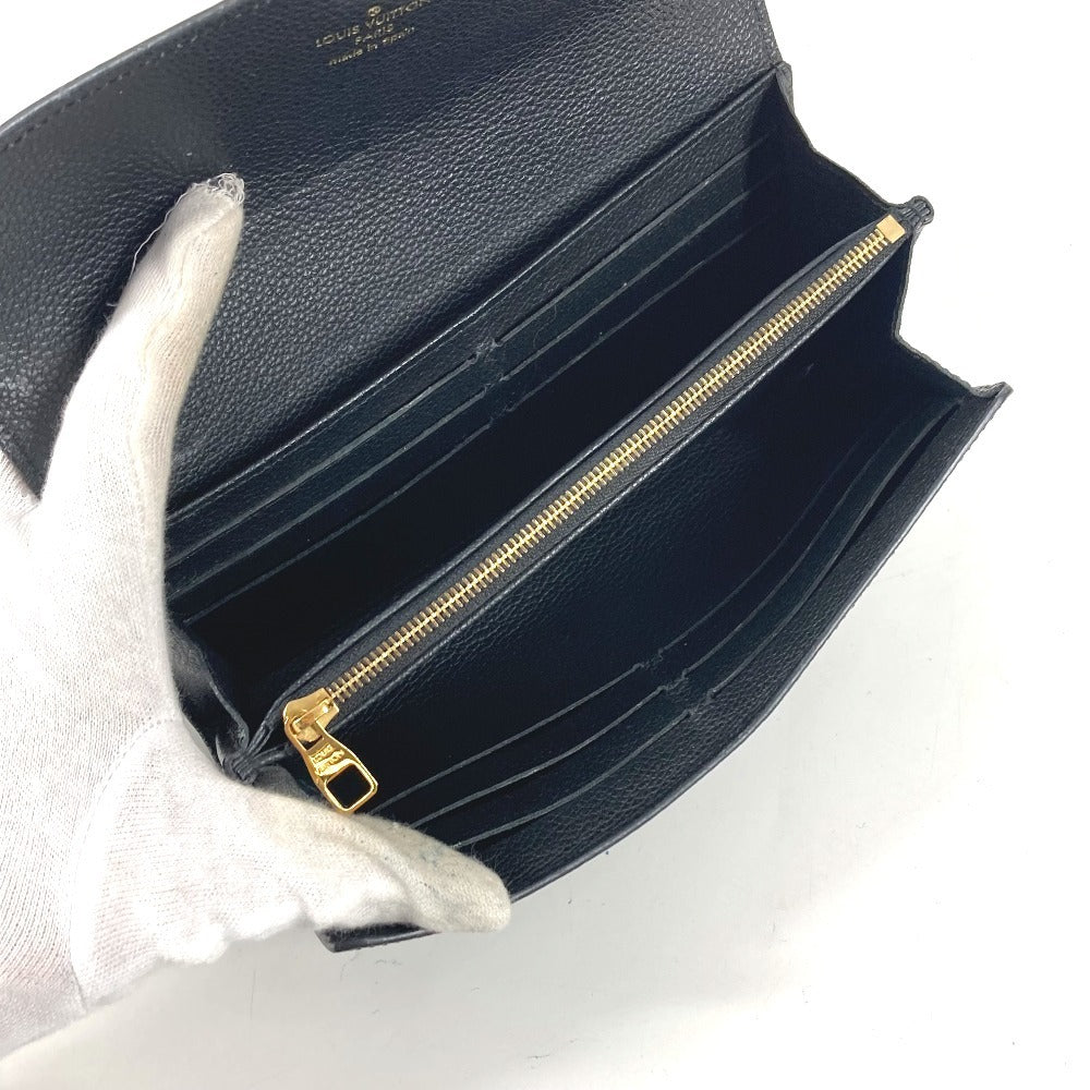 LOUIS VUITTON M61182 Monogram Empreinte Portefeuille Sarah Long Wallet Flap Bifold Long Wallet Monogram Empreinte Leather Unisex Noir Black