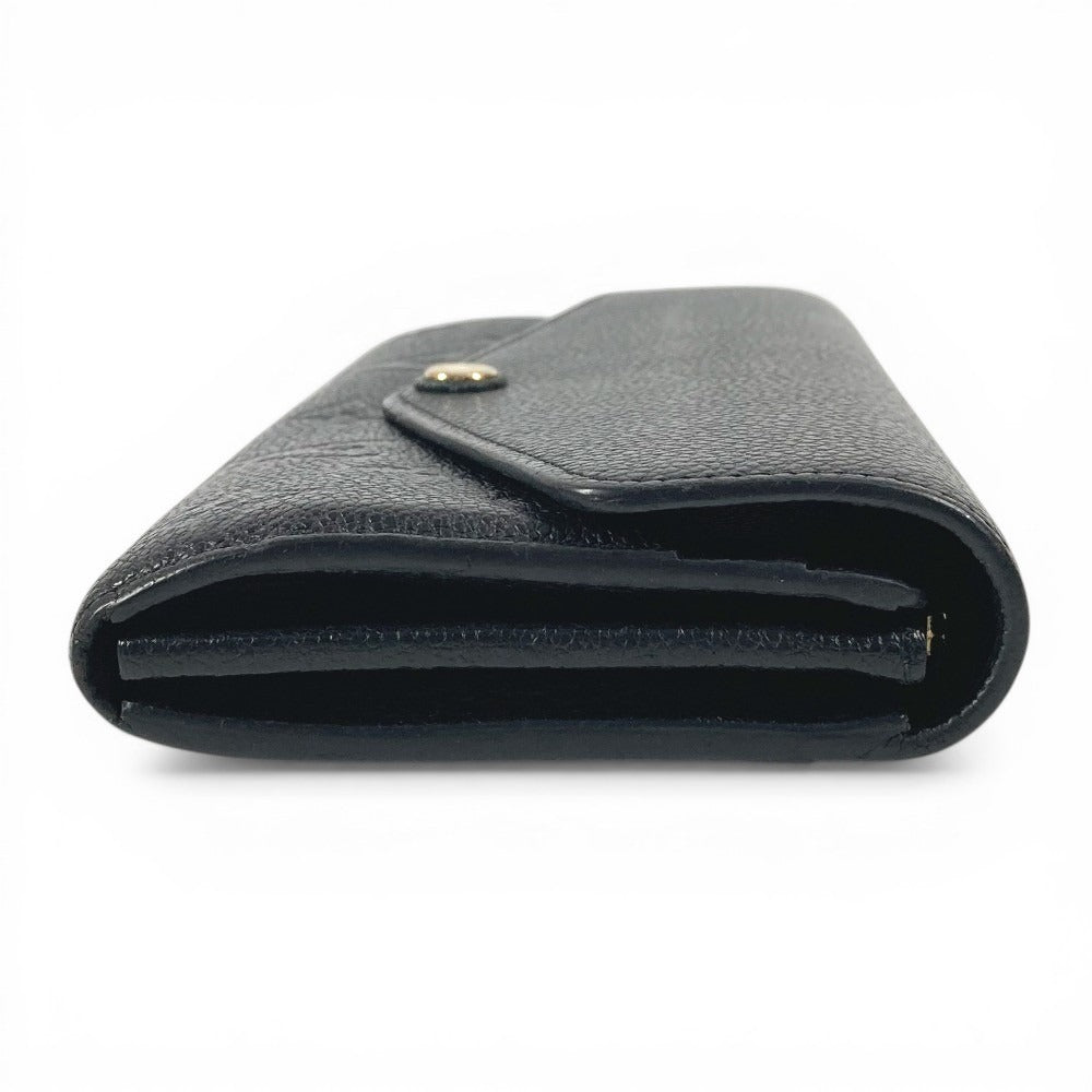 LOUIS VUITTON M61182 Monogram Empreinte Portefeuille Sarah Long Wallet Flap Bifold Long Wallet Monogram Empreinte Leather Unisex Noir Black