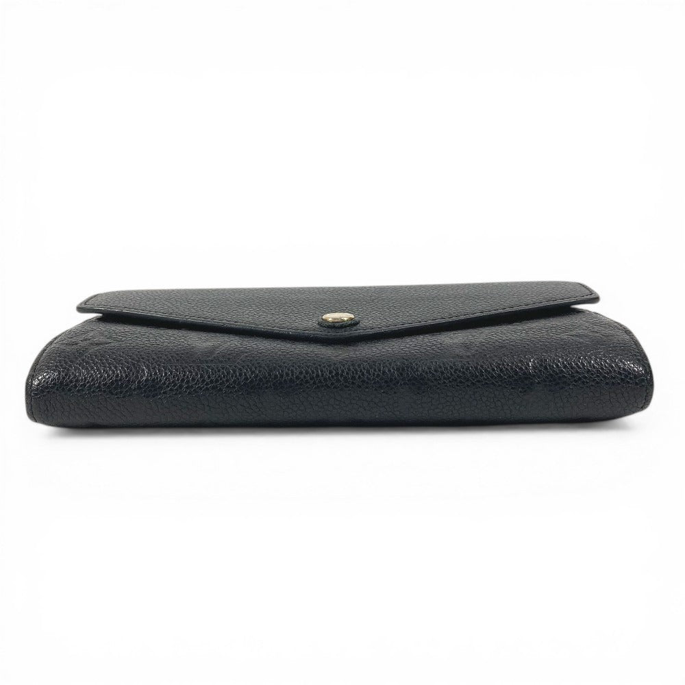 LOUIS VUITTON M61182 Monogram Empreinte Portefeuille Sarah Long Wallet Flap Bifold Long Wallet Monogram Empreinte Leather Unisex Noir Black